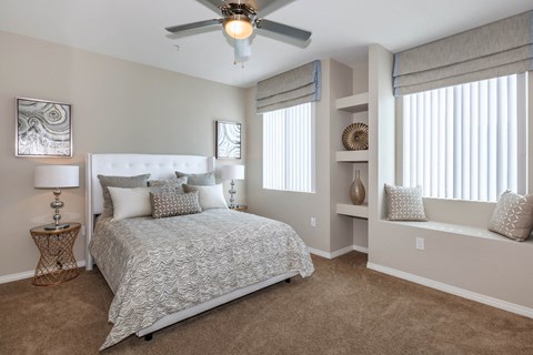 Bedroom interior white at Level 25 at Durango by Picerne, Las Vegas, NV